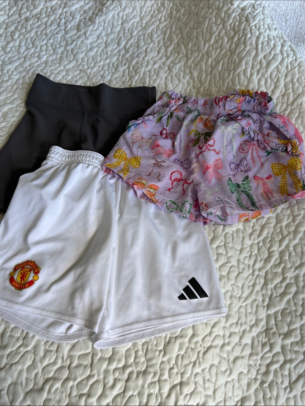Lot of three sz 5 girls shorts. Adidas, Pink Chicken & Little Bipsy brands